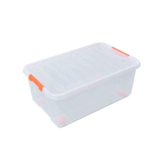 Tactix átlátszó, gurulós tároló doboz 35 liter