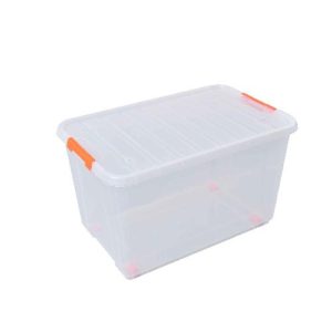 Tactix átlátszó, gurulós tároló doboz 52 liter